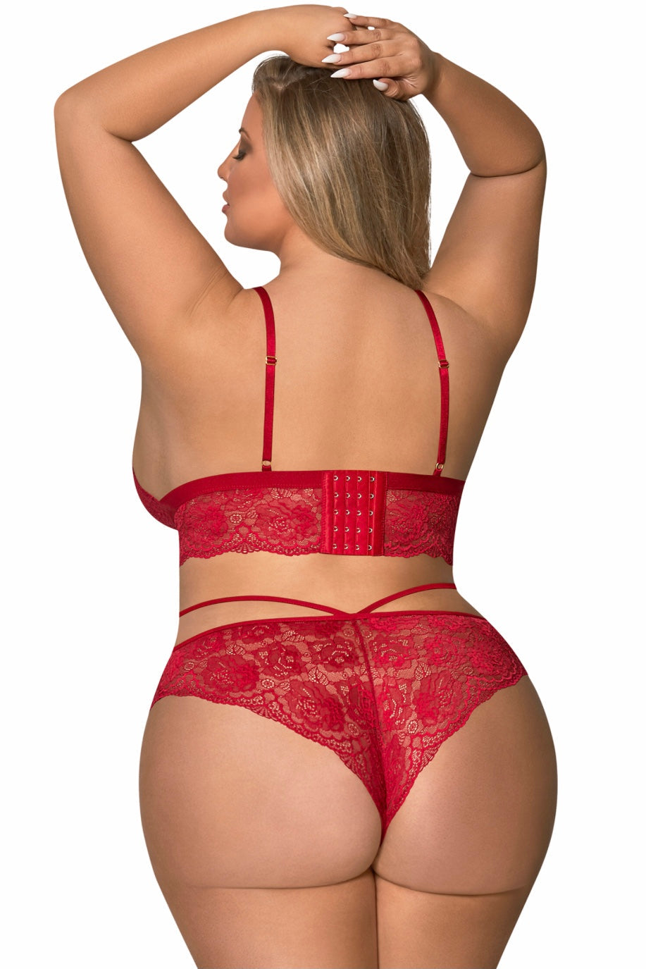 Bra & Panty Set Sugar spice red - Curvynlingerie Plus Size