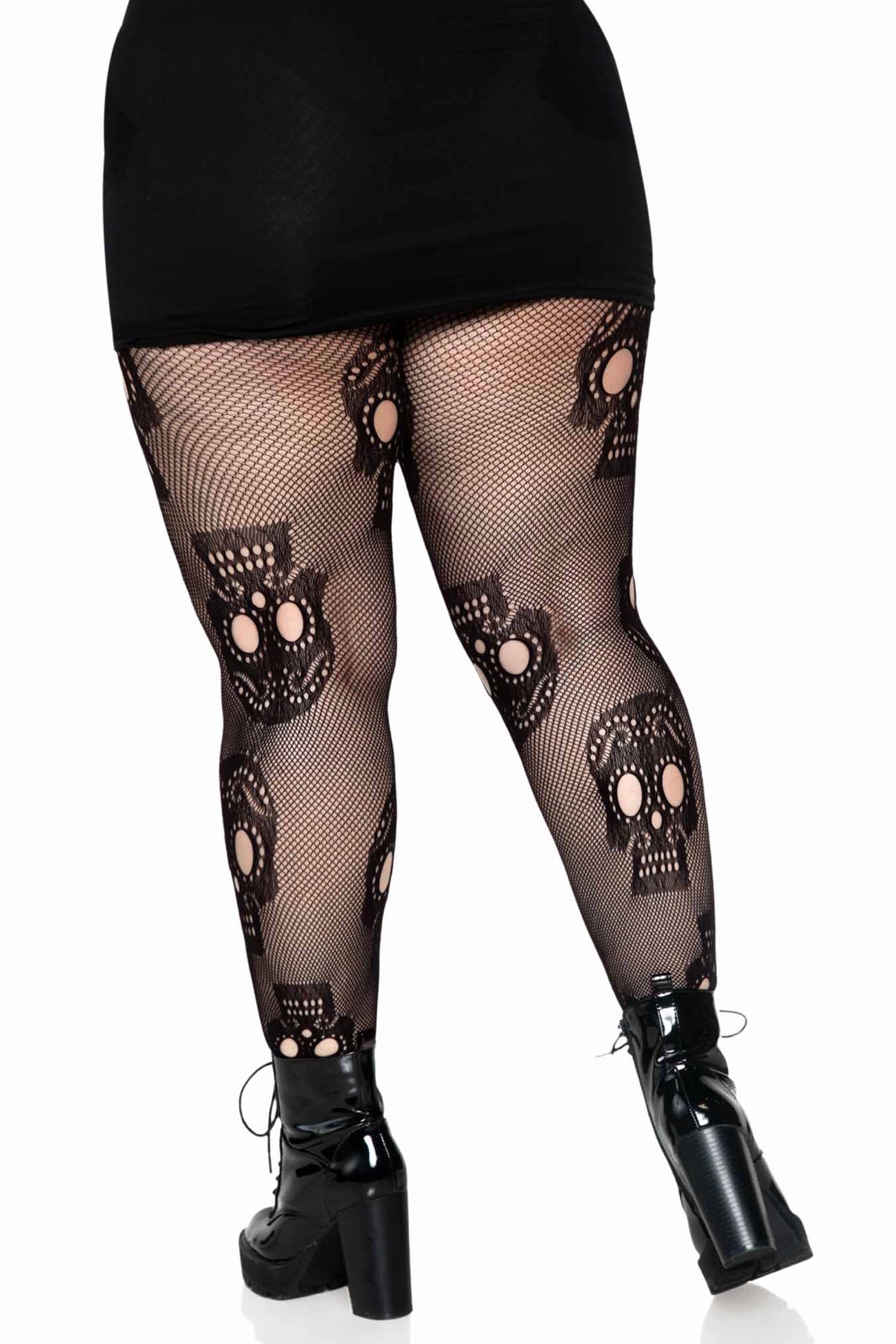Sugar skull Net panthyose - Curvynlingerie Plus Size