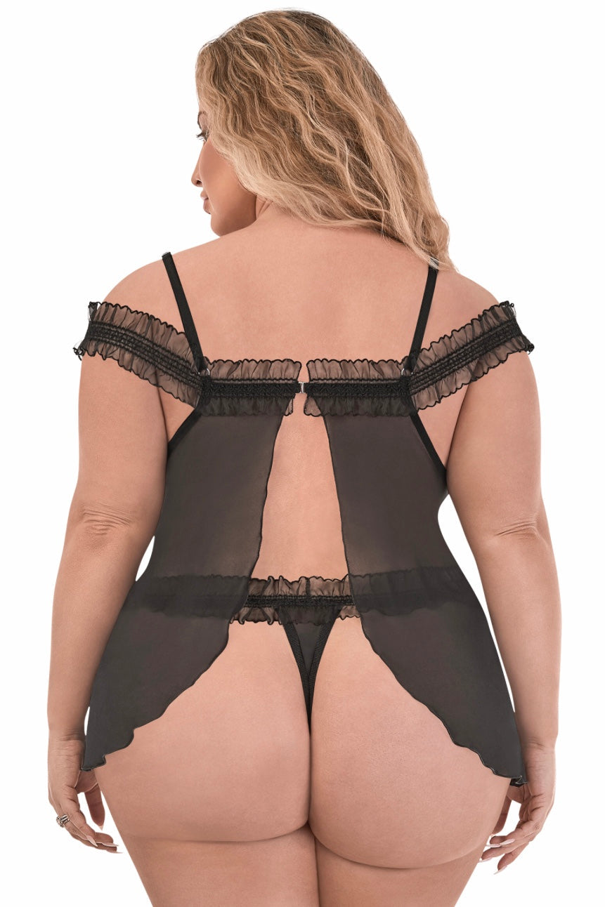 Ruffle babydoll - Curvynlingerie Plus Size