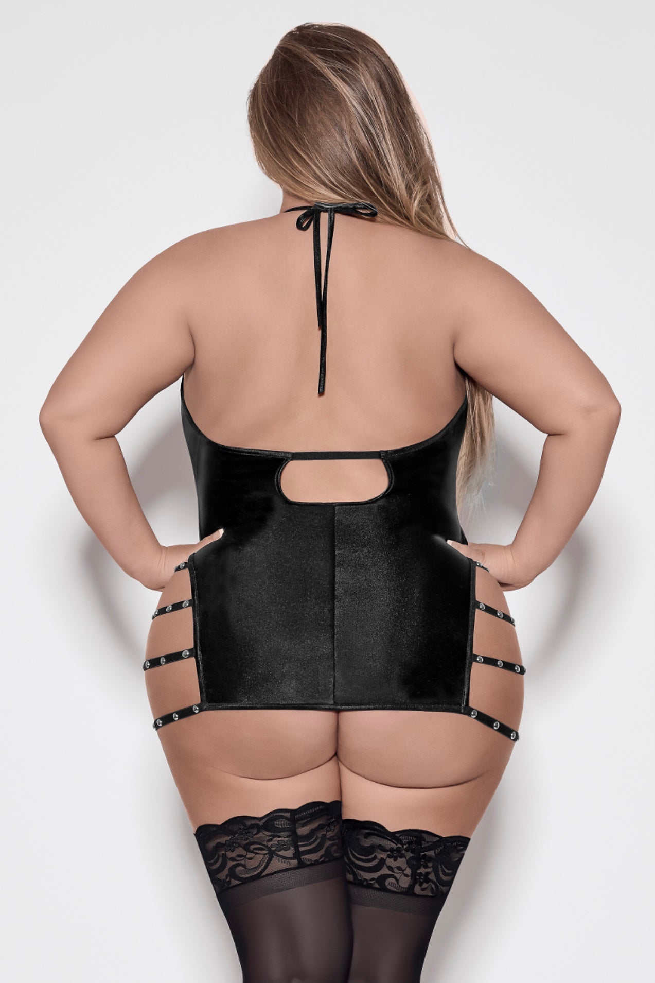 Faux leather dress - Curvynlingerie Plus Size