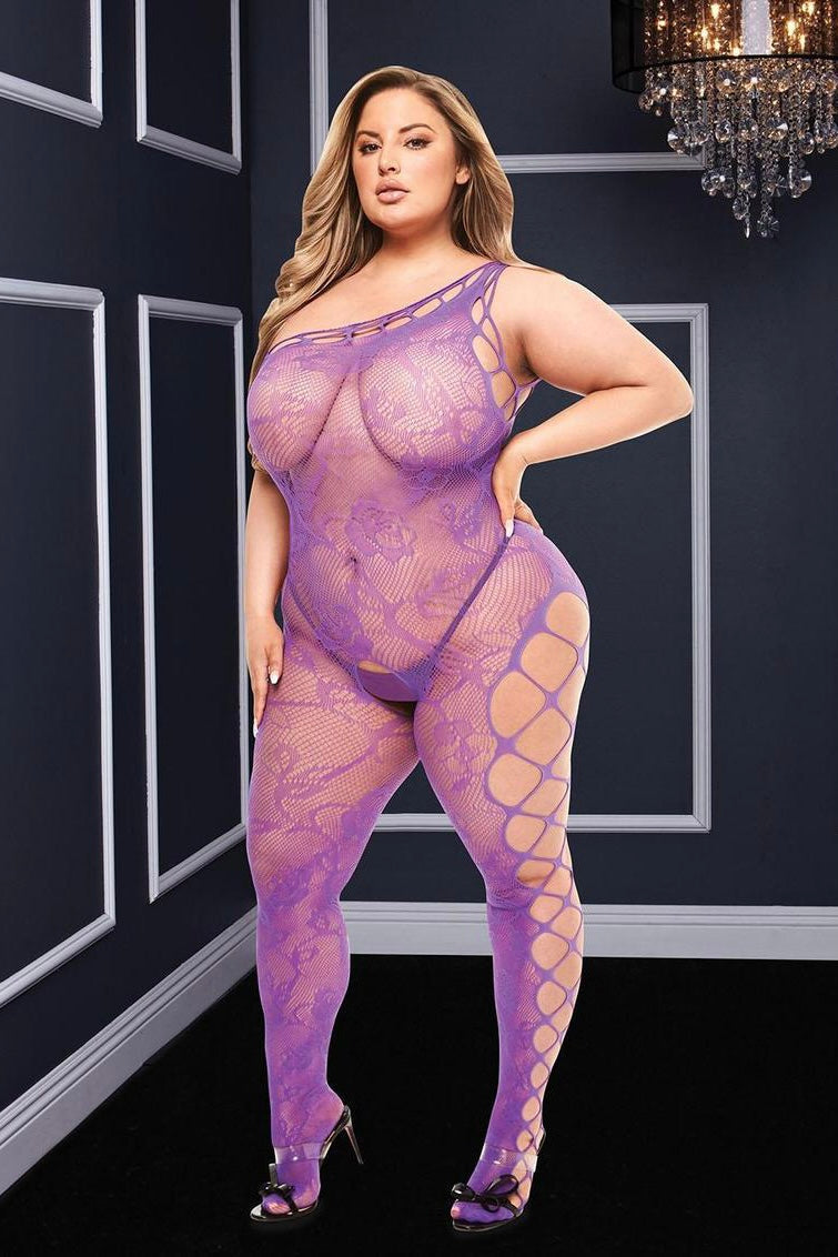 Off the shoulder bodystocking - Curvynlingerie Plus Size