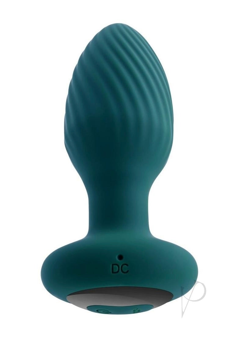 Playboy Spinning Tail Teaser Rechargeable Silicone Rotating Anal Plug with Remote Control - Green - Curvynlingerie Plus Size