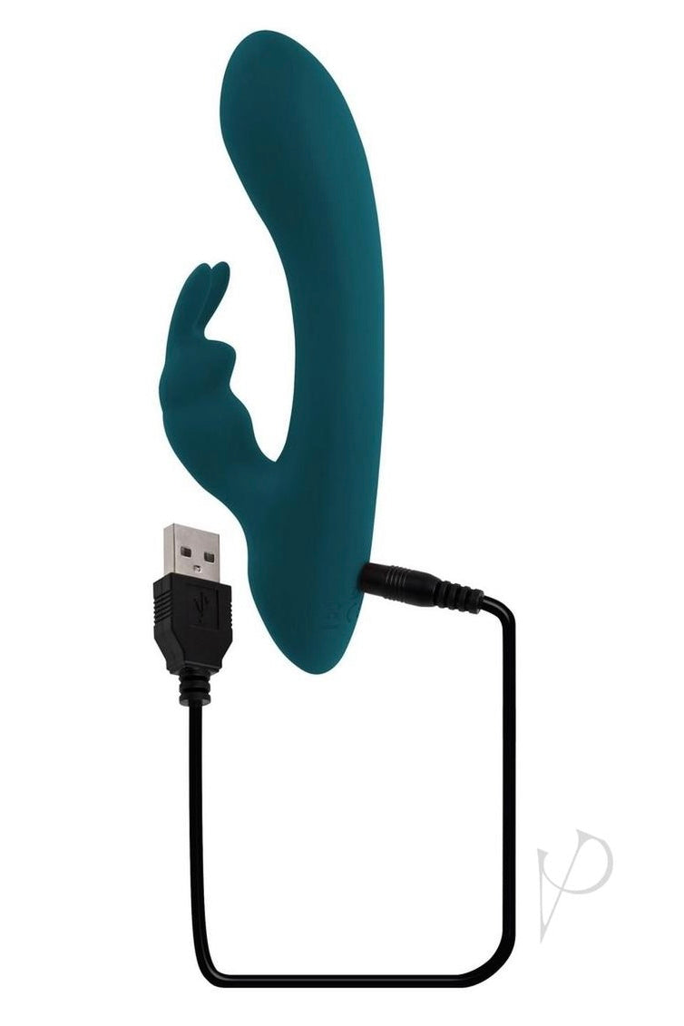 Playboy Lil Rabbit Rechargeable Silicone Vibrator - Teal - Curvynlingerie Plus Size