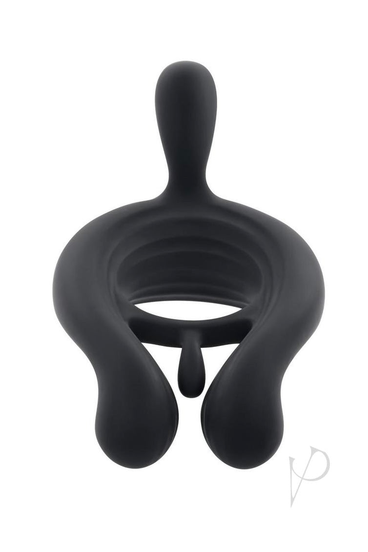 Playboy Triple Play Rechargeable Silicone Cock Ring with Remote Control - Black - Curvynlingerie Plus Size