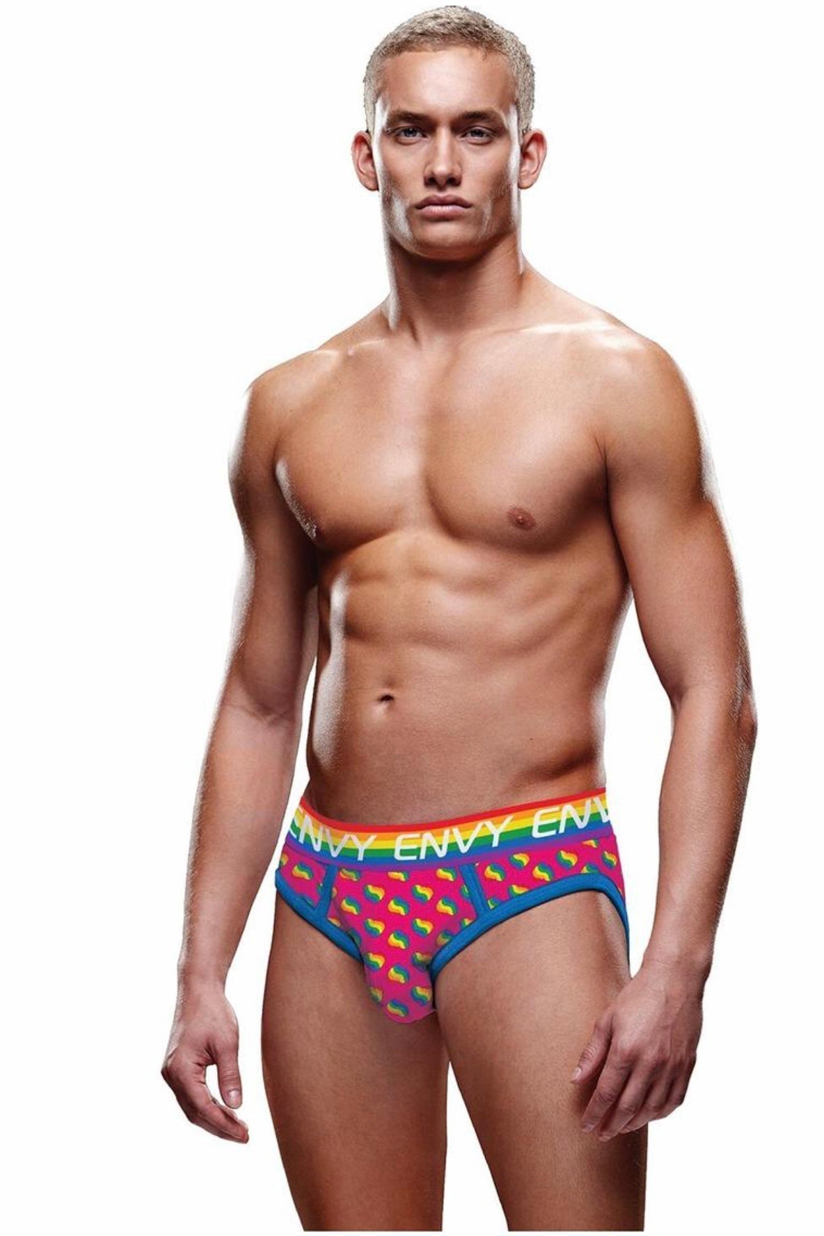 Rainbow hearts bubble butt jock - Curvynlingerie Plus Size