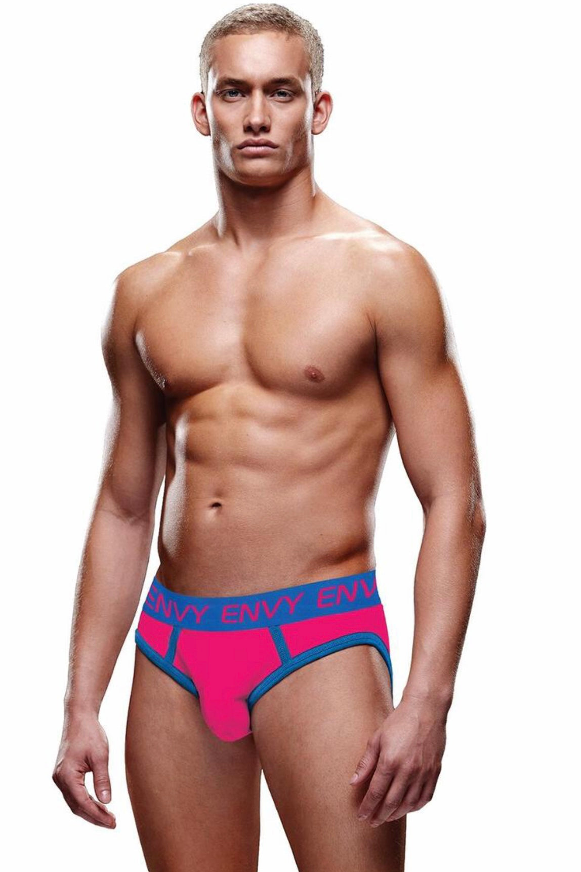Solid Envy jock pink/blue - Curvynlingerie Plus Size