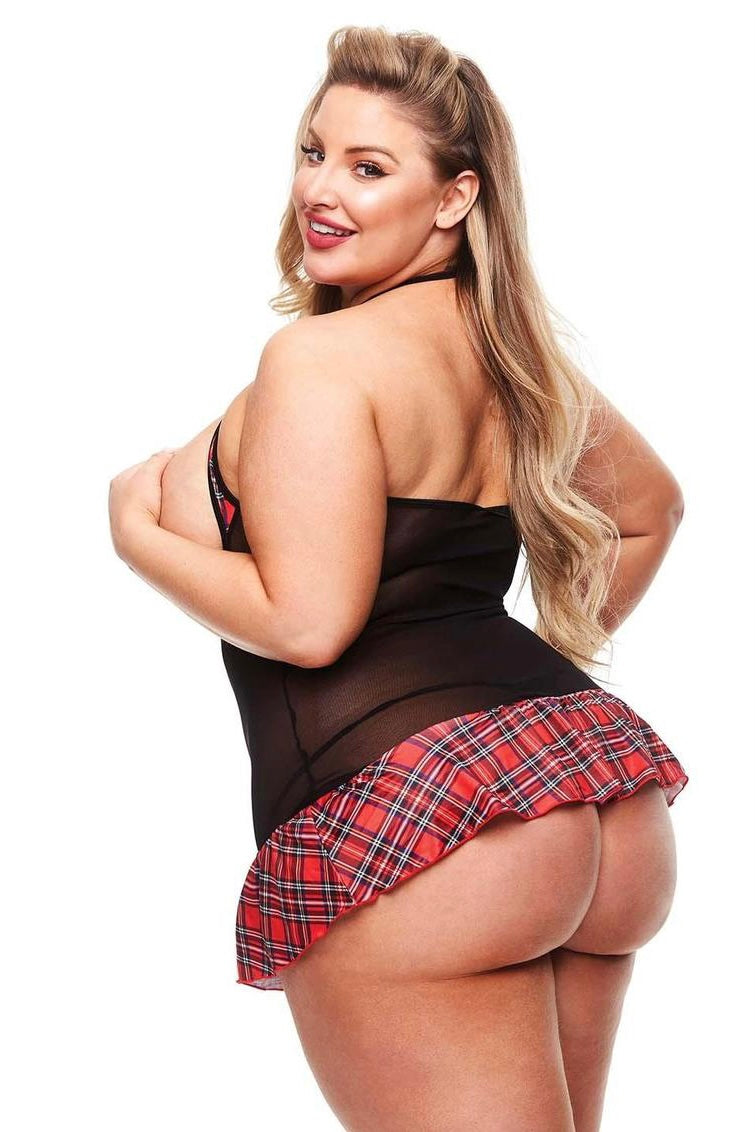 SEXY SHOW-ME SCHOOLGIRL CHEMISE - Curvynlingerie Plus Size