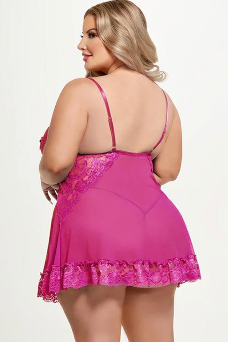 Plus size Harlow babydoll pink