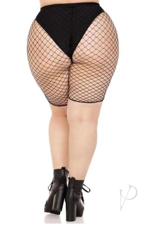 Plus Size Industrial Net Biker Shorts