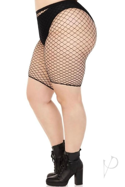 Plus Size Industrial Net Biker Shorts