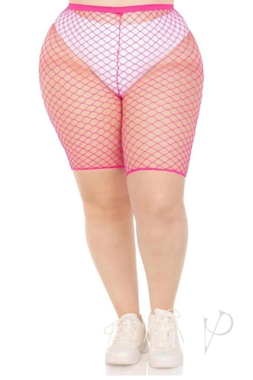 Plus Size Industrial Net Biker Shorts