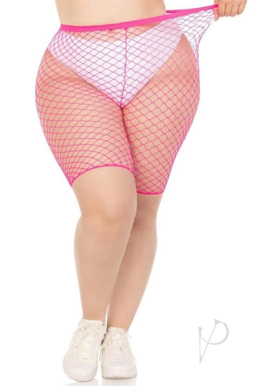 Plus Size Industrial Net Biker Shorts