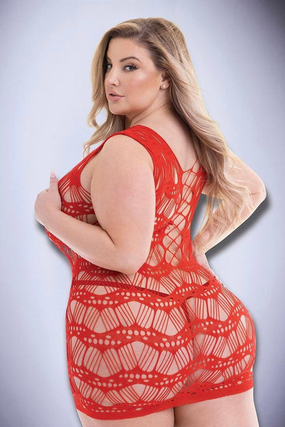 CORSET FRONT LACE MINI DRESS RED