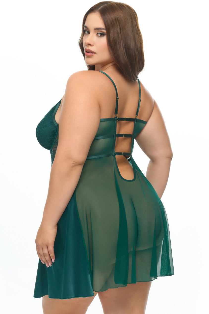 Plus size Dawn satin babydoll