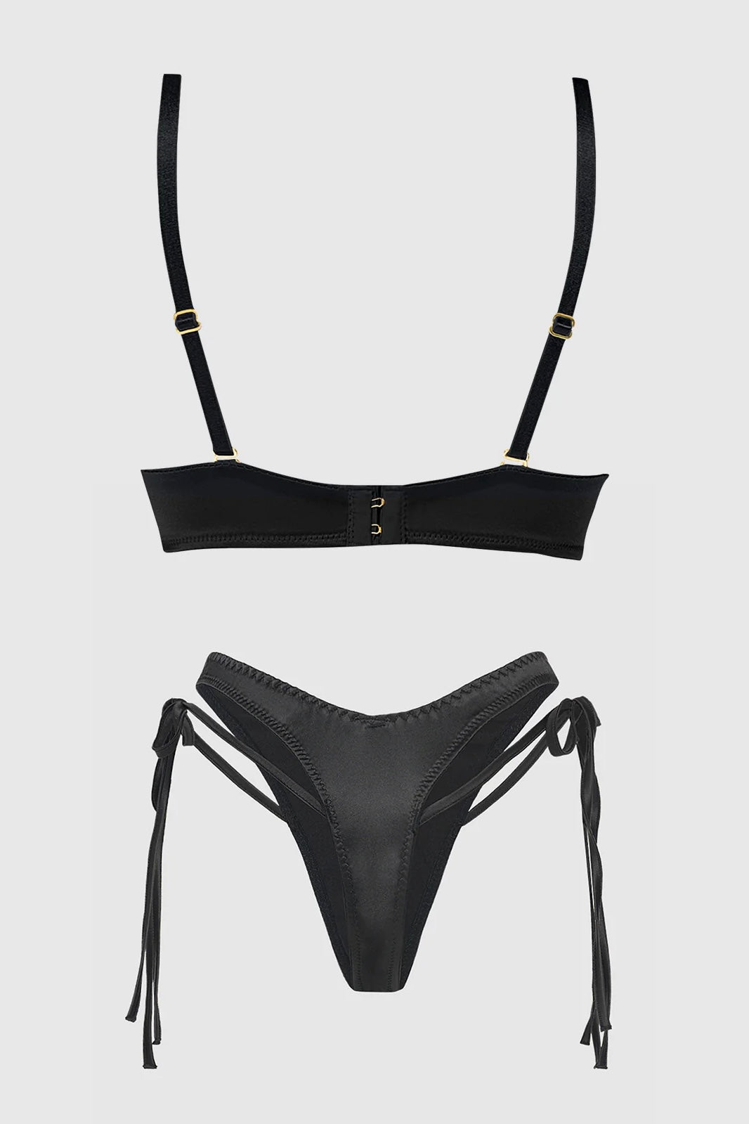 Plus size Brigeta satin push up bra and tanga set