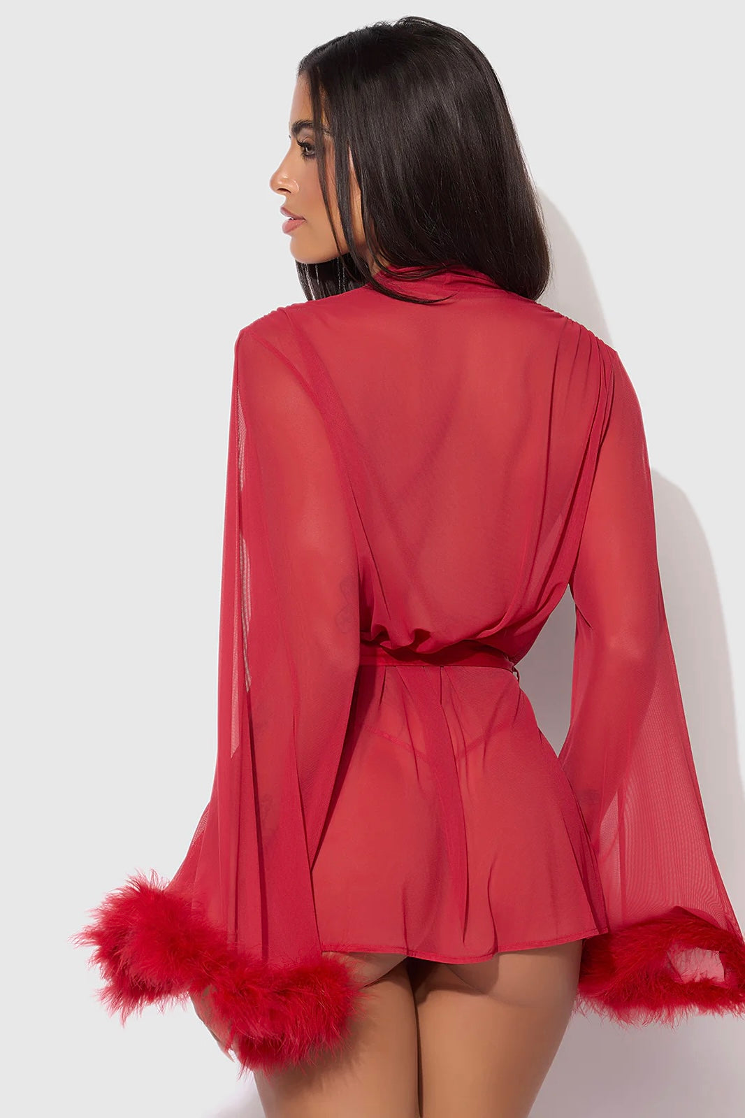 Plus size Marabou robe