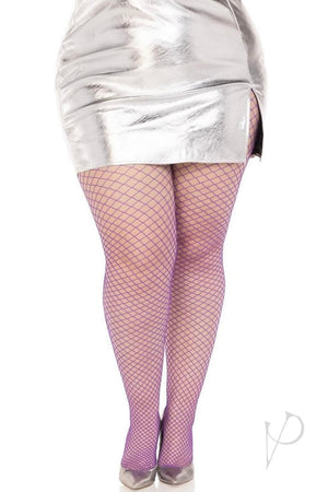 Plus size Spandex Industrial Net Tights Purple-Curvynlingerie Plus Size