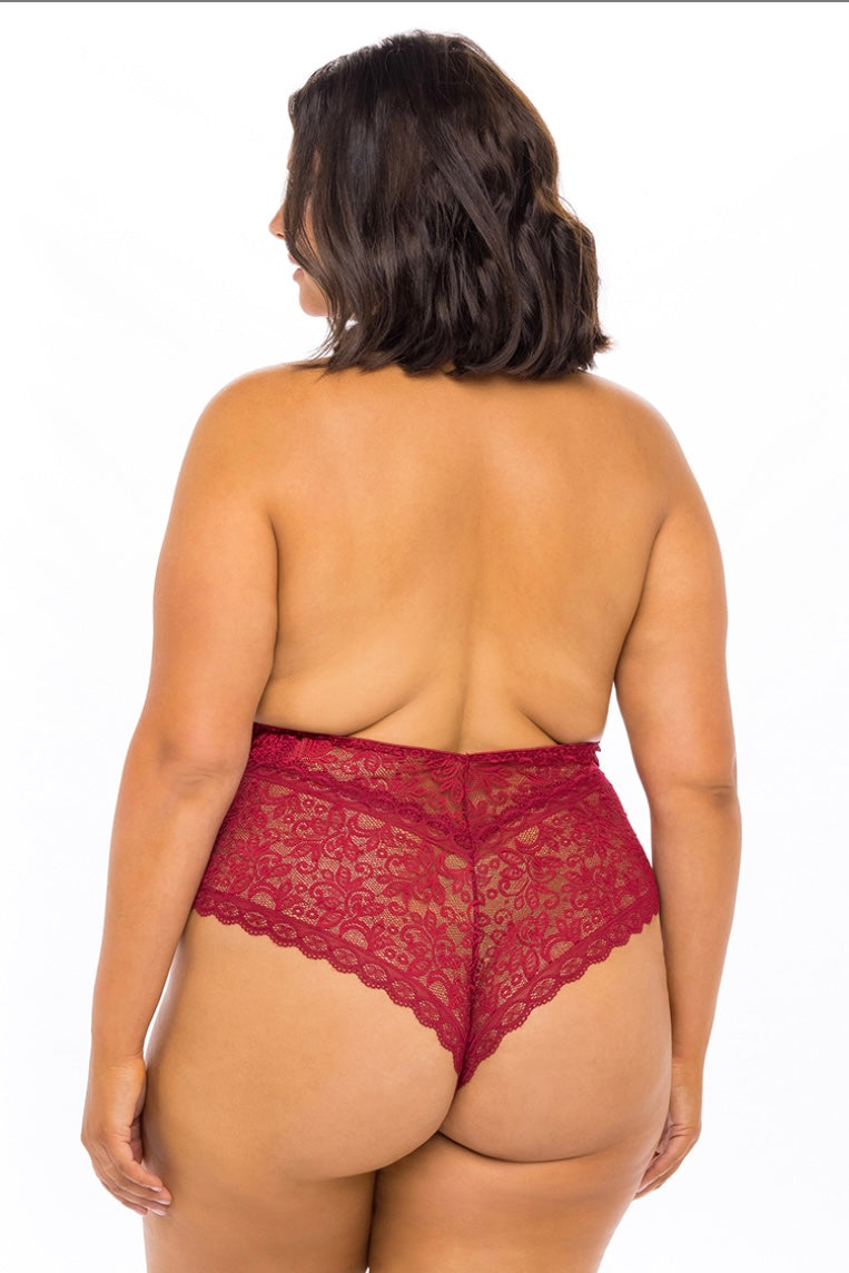 Plus size collared teddy Alisson