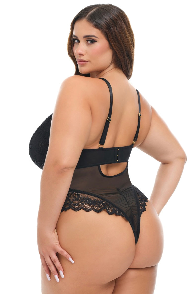 Plus size Valentine teddy black