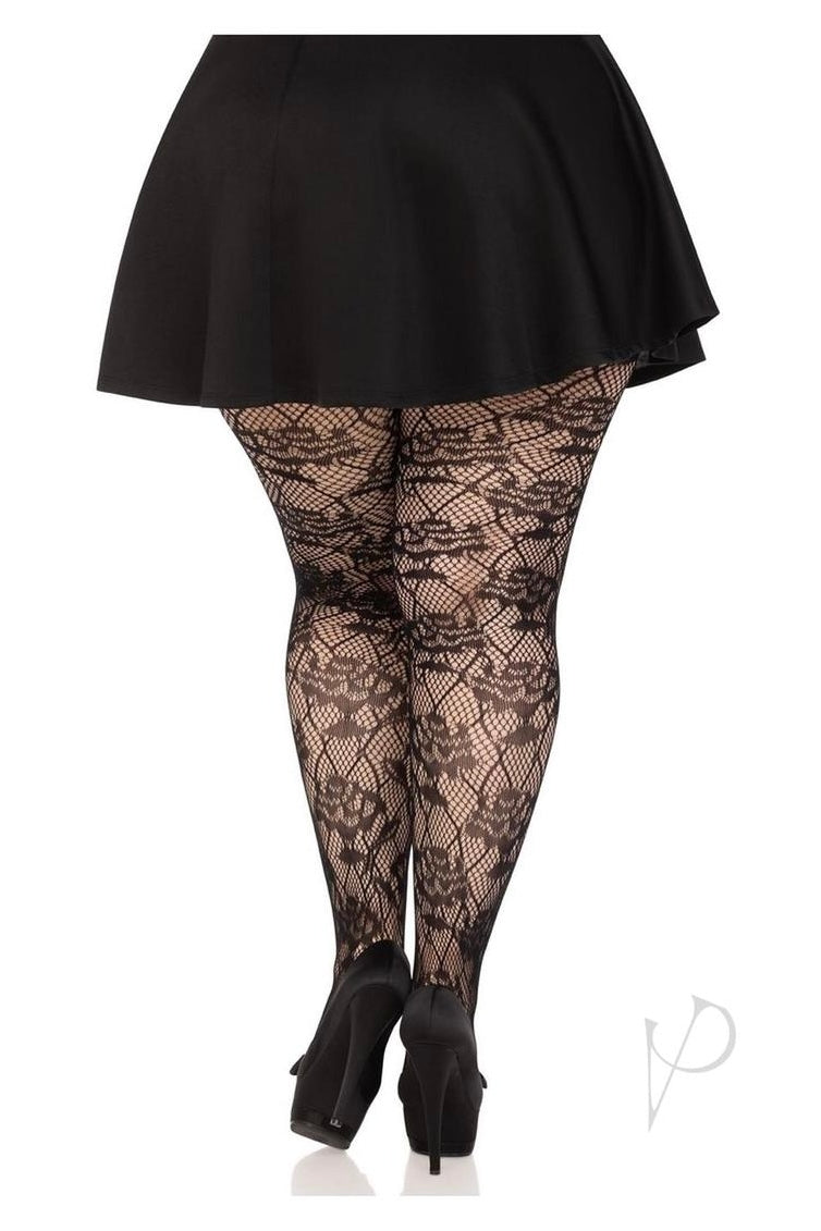 Plus size Wild Rose Net Tights