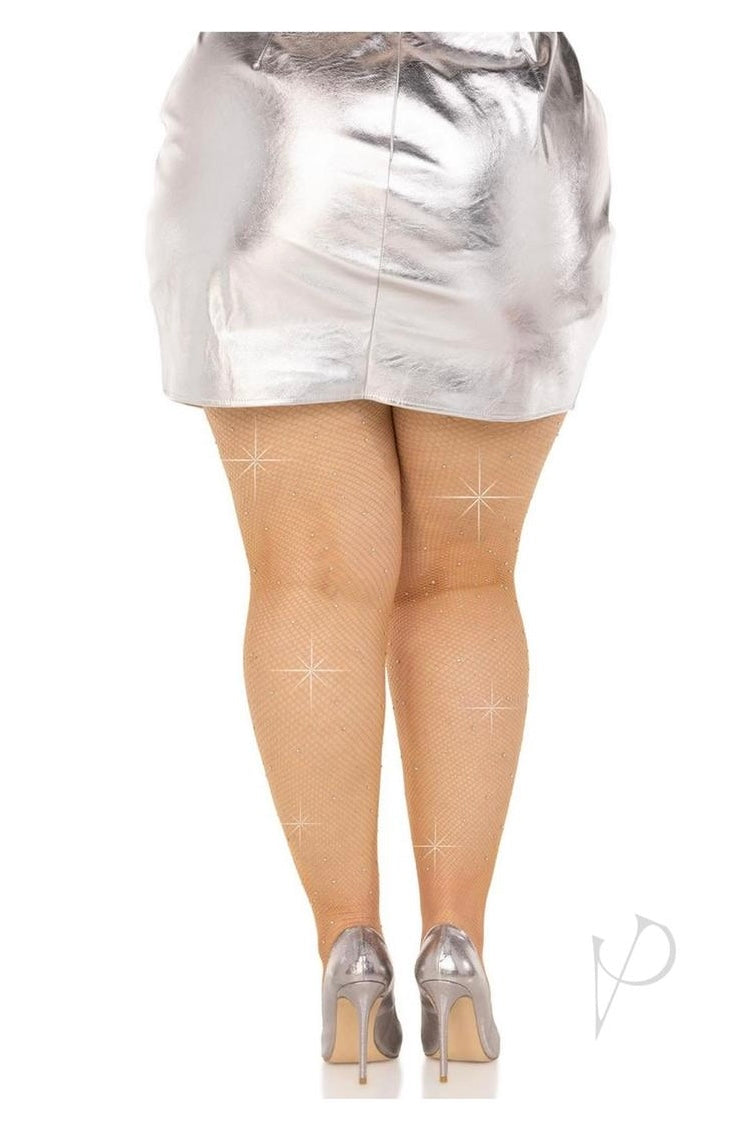 Plus size Fishnet Crystalized Tights