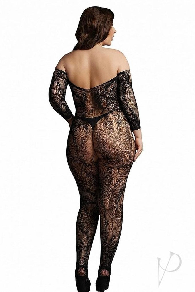 Plus size Lace Sleeved Bodystocking
