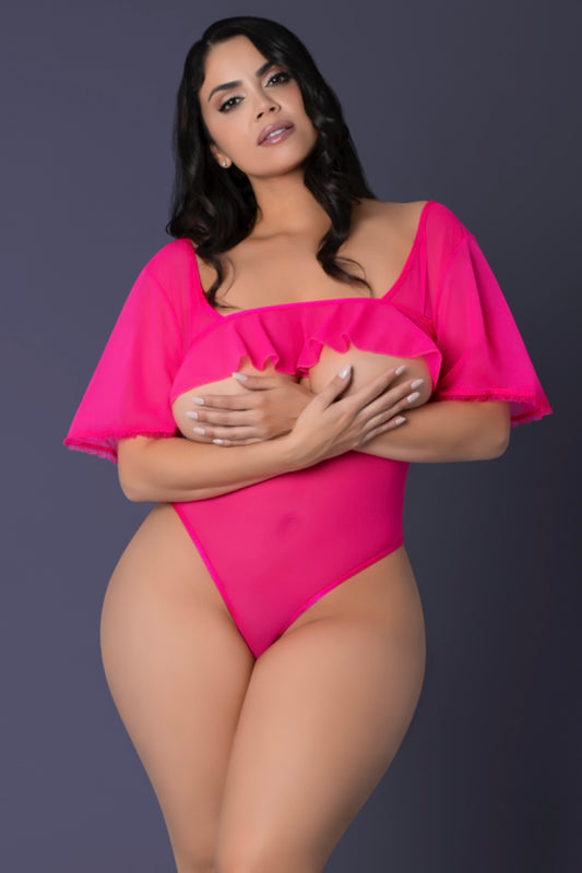 Plus size Flutter Sleeve Teddy