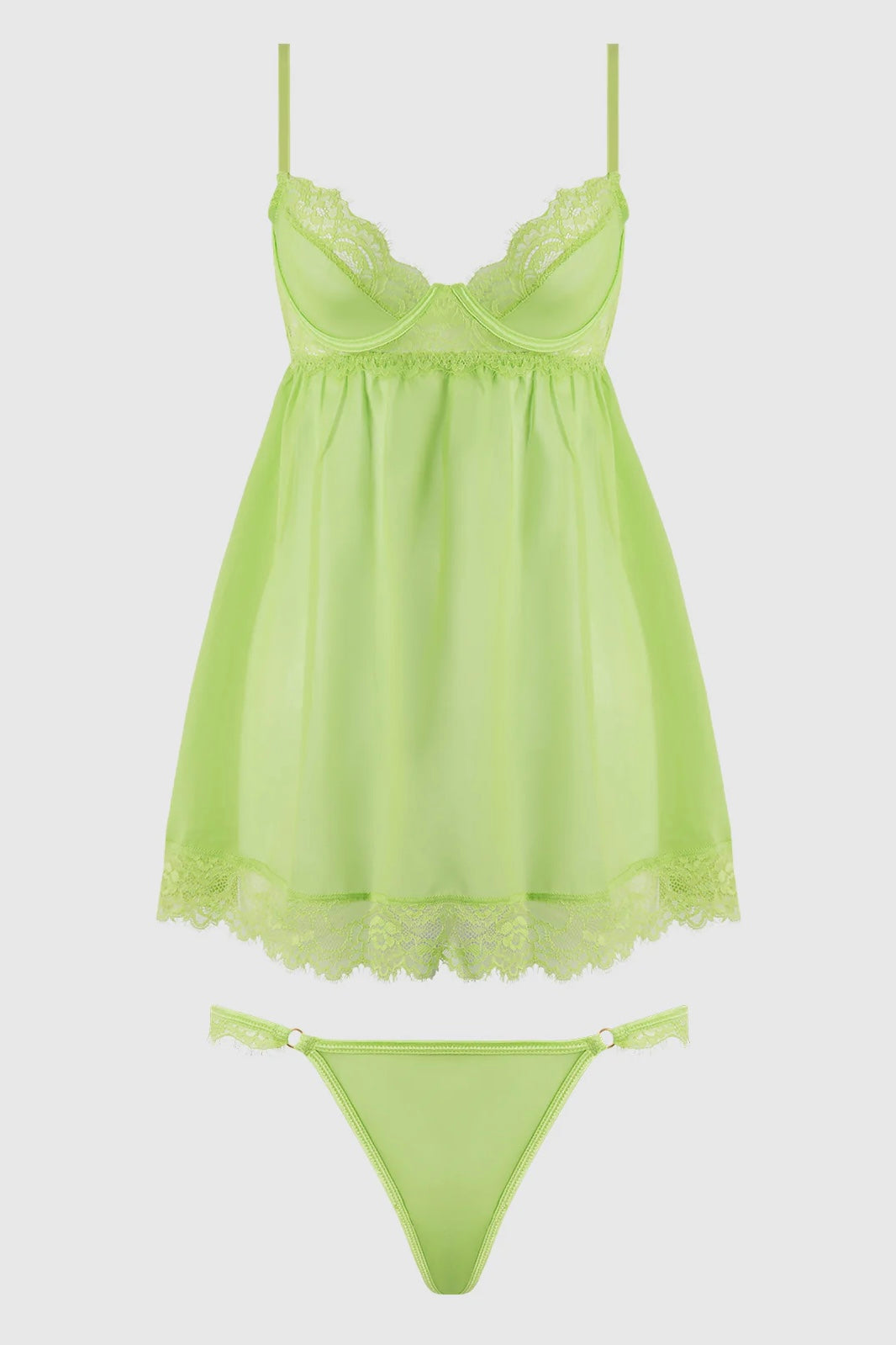 Plus size Shavon lace and chiffon babydoll