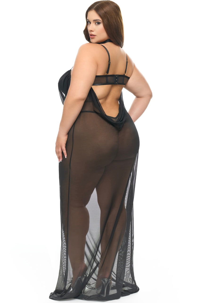 Plus size Gown with collar