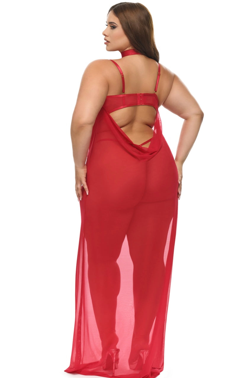 Plus size Gown with collar