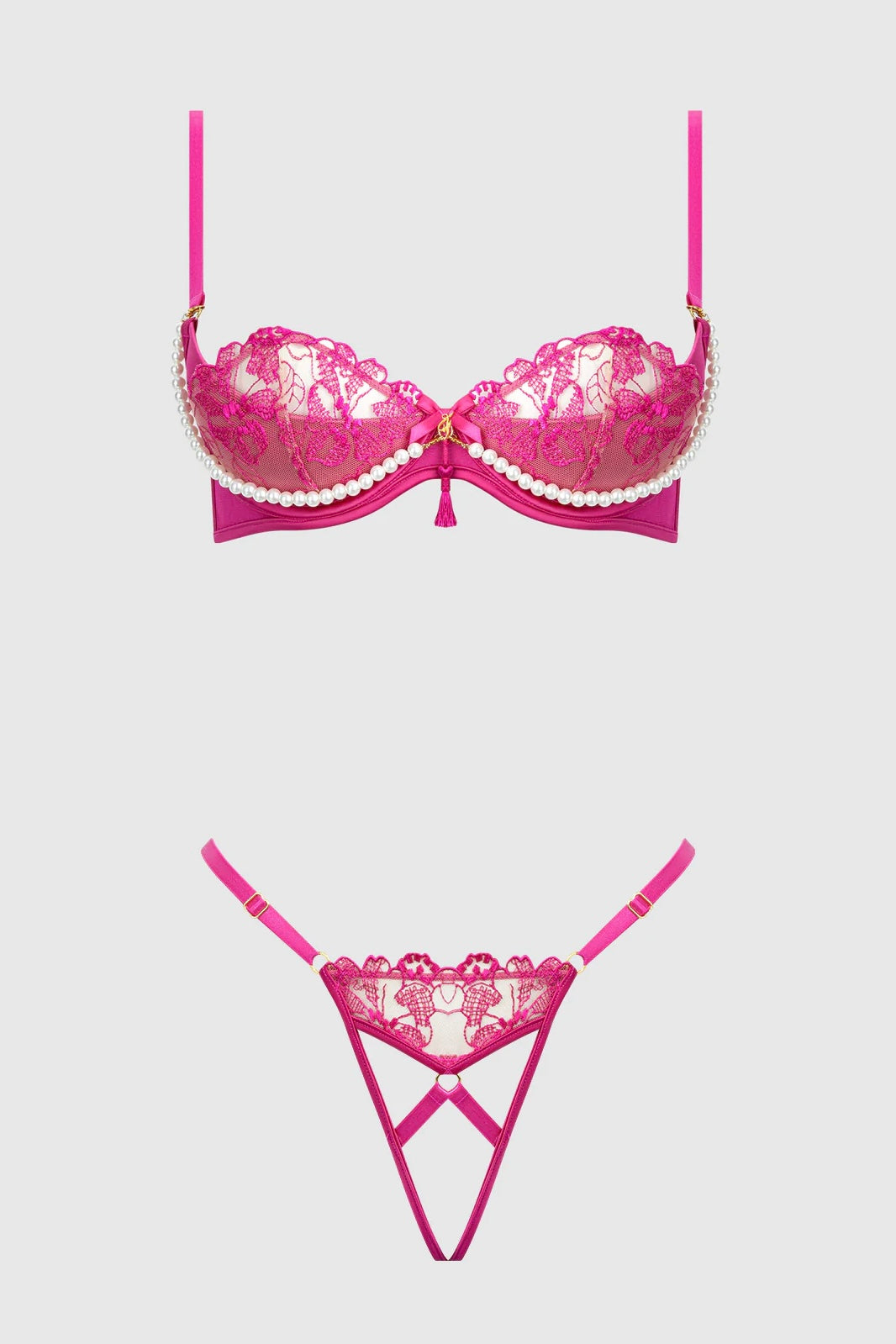 Plus size Nova blacklight bra and G-string set