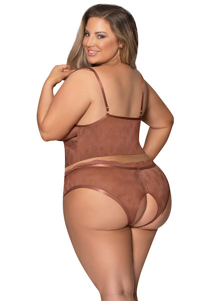 Cami and split crotch boy short - Curvynlingerie Plus Size