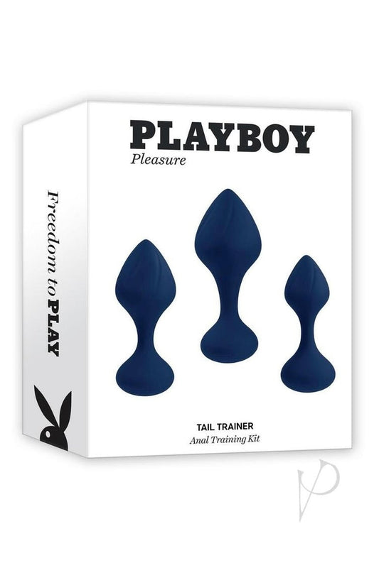 Playboy Tall Trainer Silicone Anal Kit (3 Piece) - Navy - Curvynlingerie Plus Size