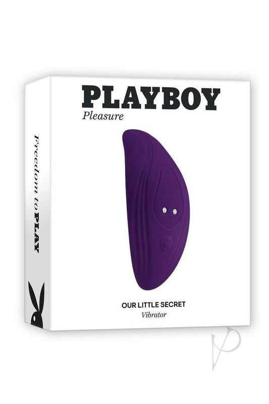Playboy Our Little Secret Rechargeable Silicone Panty Vibe with Remote Control - Purple - Curvynlingerie Plus Size 