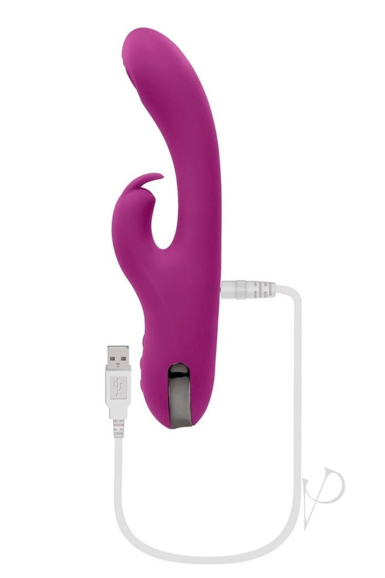 Playboy Thumper Rechargeable Silicone Rabbit Vibrator - Purple - Curvynlingerie Plus Size 