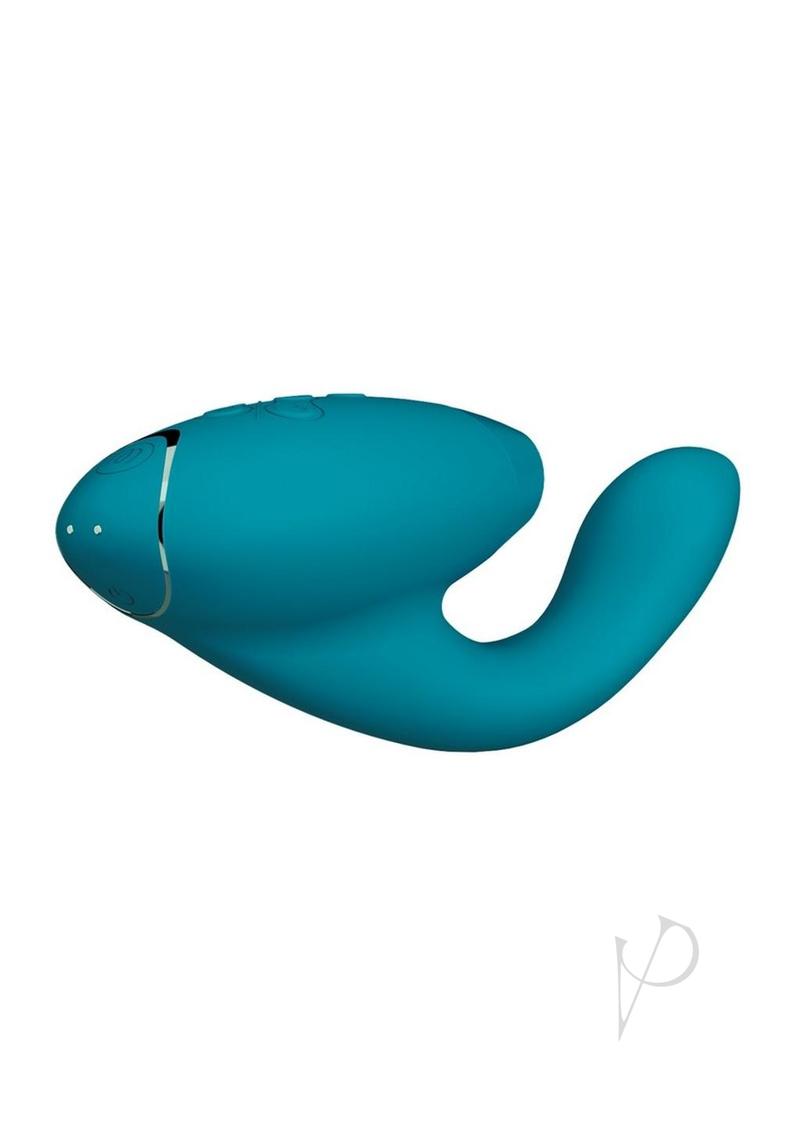 Womanizer Duo 2 Silicone Rechargeable Clitoral and G-Spot Stimulator - Petrol - Curvynlingerie Plus Size