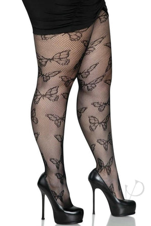 Butterfly Net Tights - Curvynlingerie Plus Size 