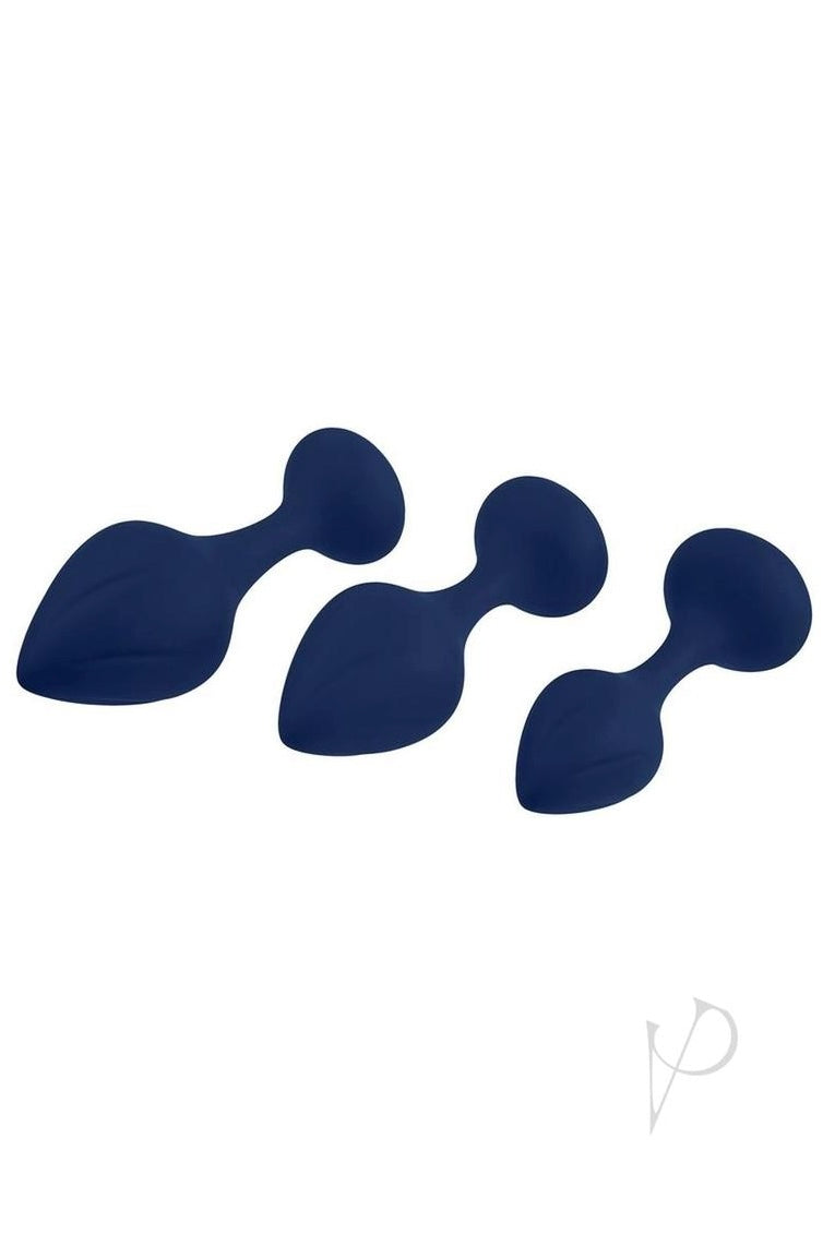 Playboy Tall Trainer Silicone Anal Kit (3 Piece) - Navy - Curvynlingerie Plus Size