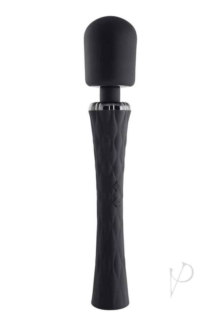 Playboy Royal Rechargeable Silicone Vibrating Massage Wand - Black - Curvynlingerie Plus Size 