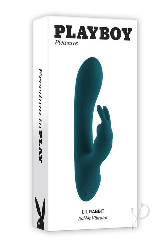 Playboy Lil Rabbit Rechargeable Silicone Vibrator - Teal - Curvynlingerie Plus Size 