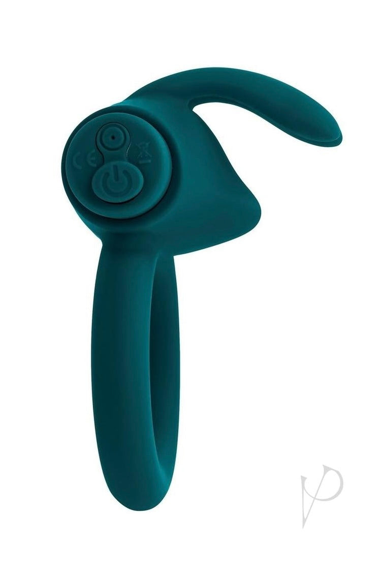 Playboy Bunny Buzzer Rechargeable Silicone Cock Ring - Teal - Curvynlingerie Plus Size 