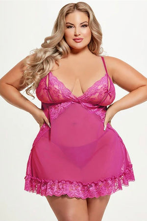 Plus size Harlow babydoll pink