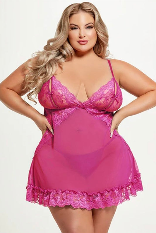 Plus size Harlow babydoll pink