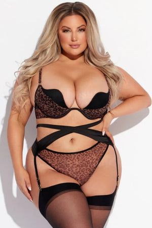 Plus size Push Up Bra and Open Gusset Panty Set