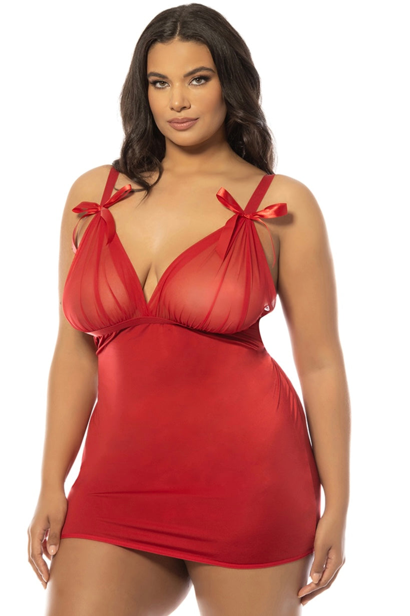 SOFT CUP FITTED BABYDOLL RED