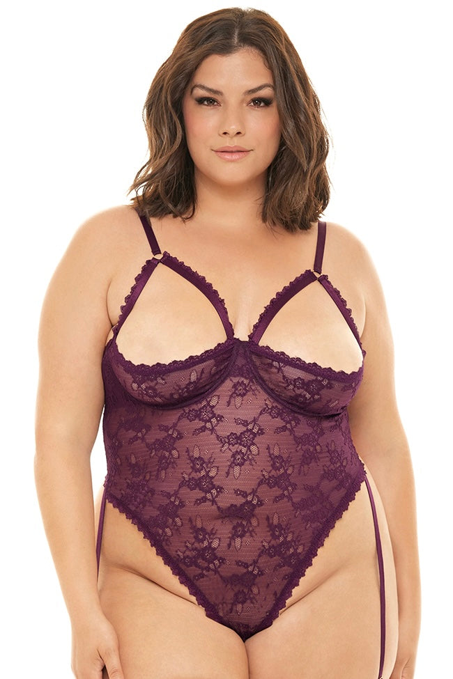 Plus size Elayne teddy purple