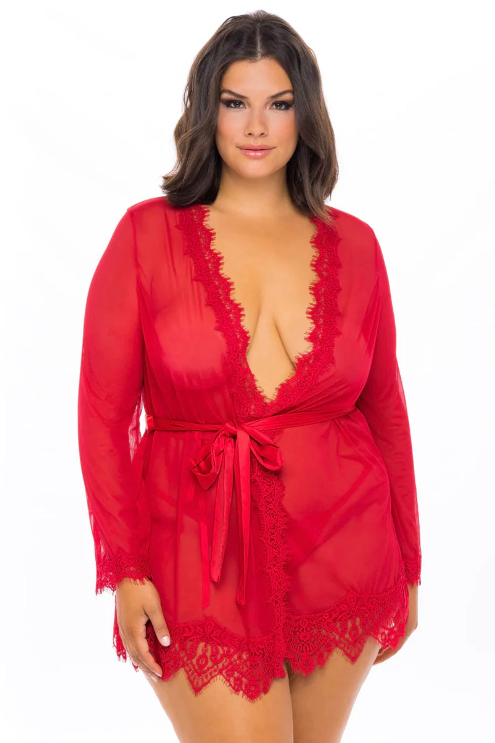 Plus size Provence robe red