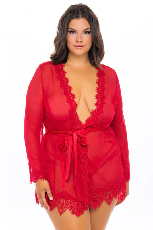 Plus size Provence robe red