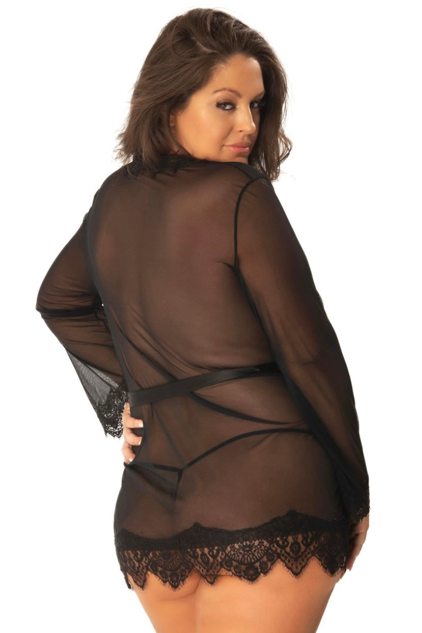 Plus size Provence robe black