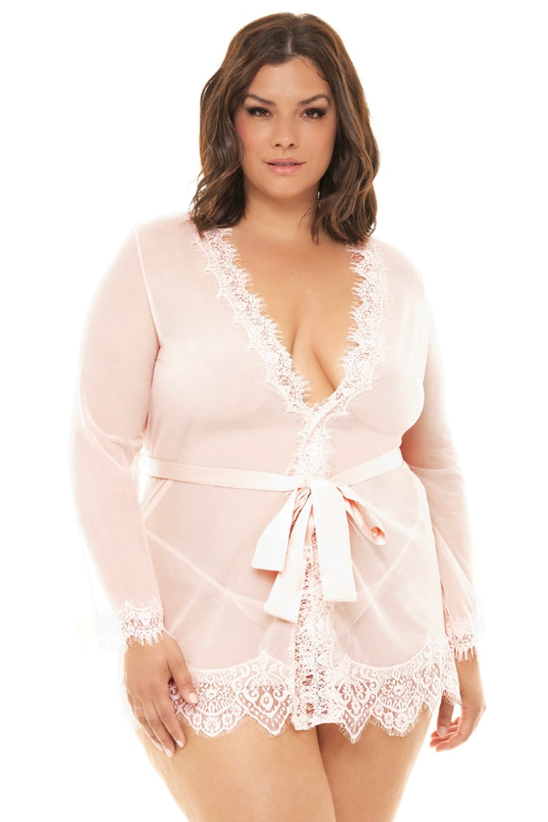 Plus size Provence robe peach